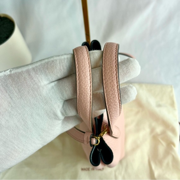 SALVATORE FERRAGAMO Baby Pink Gancini Mini Shopper Tote with dustbag - Picture 6 of 15